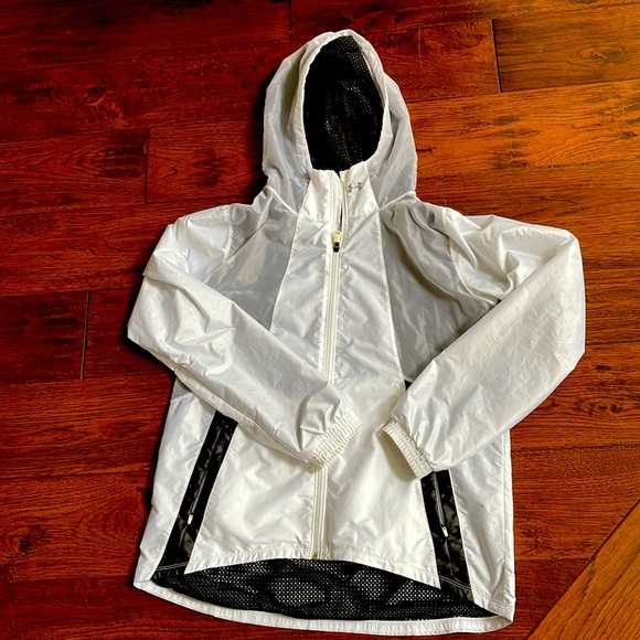 White hoodie rain jacket - Picture 1 of 5